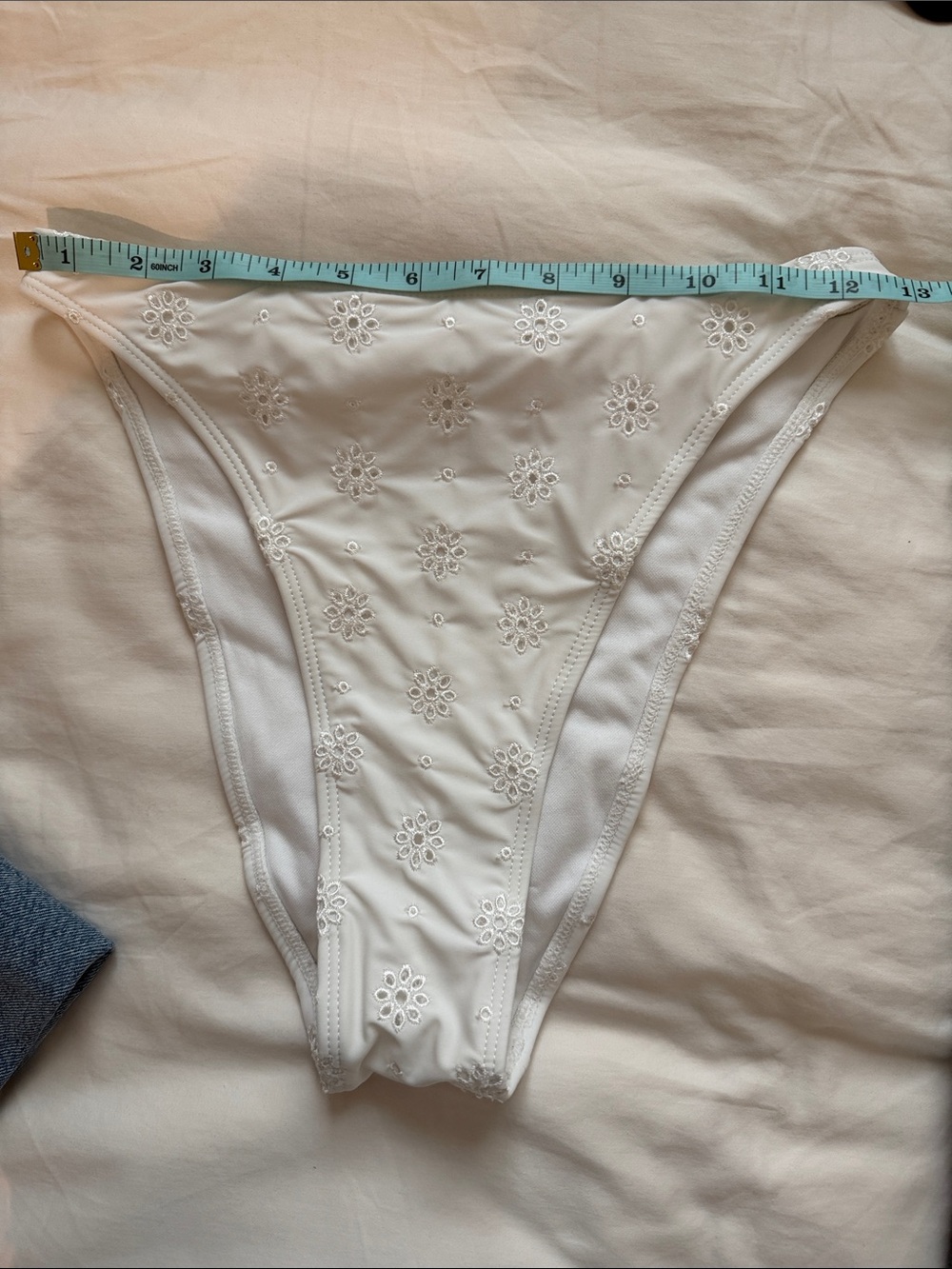 Wild Fable White Eyelet High Waist Cheeky Bikini Bottom - Picture 11 of 12
